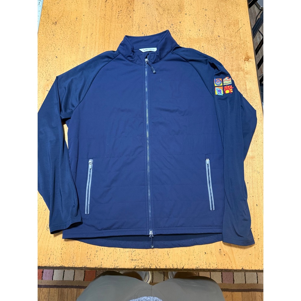 Peter Millar Hybrid Jacket Large Navy Blue Full Zip Quilted Performance Golf